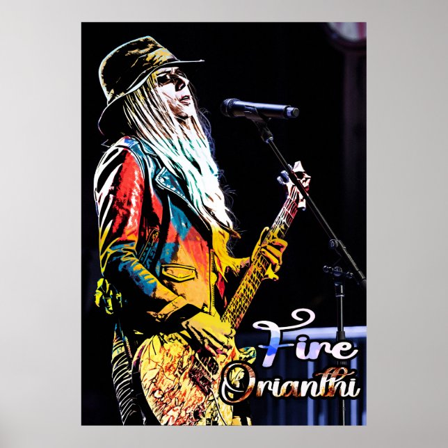 Orianthi Guitarist Portrait Poster (Front)