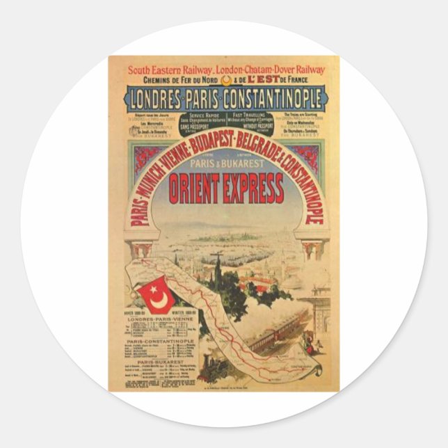 Orient Express Classic Round Sticker (Front)