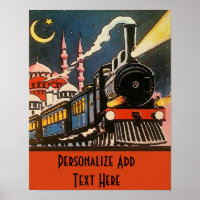 Orient Express Train, add text personalise Poster