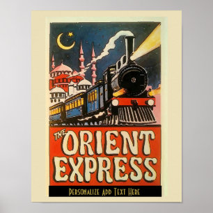 Orient Express Train, add text personalize Poster