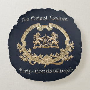 Orient Express Train Logo~Paris/Constantinople ~  Round Cushion