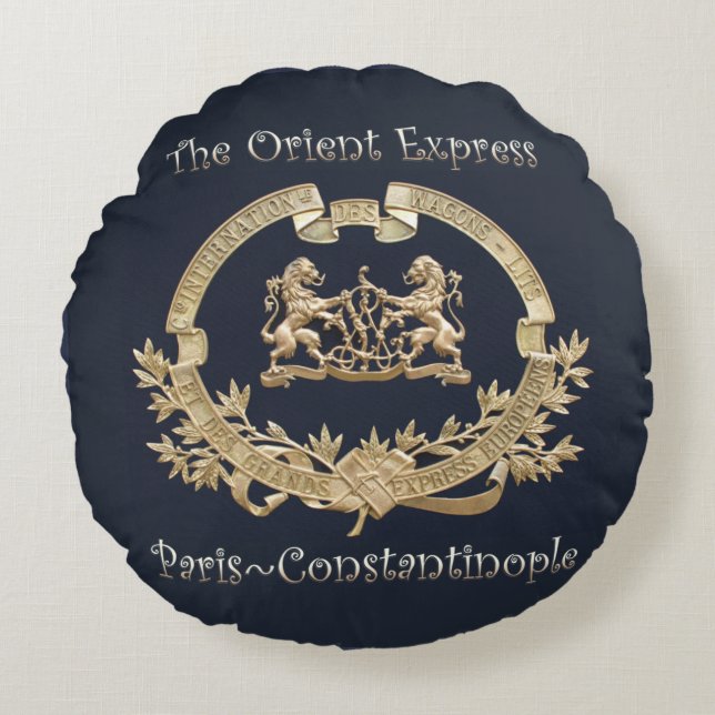 Orient Express Train Logo~Paris/Constantinople ~  Round Cushion (Front)