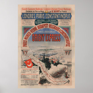 Orient Express  Vintage Train Travel Print