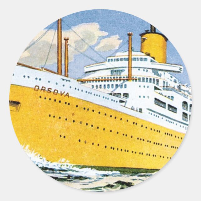 Orient Line's Orsova Classic Round Sticker (Front)