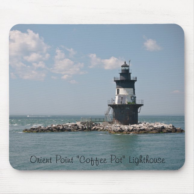 Orient Point "Coffee Pot" Lighthouse Mouse Mat (Front)