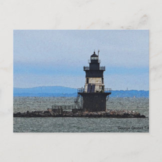 Orient Point Light House on a Stoming Morning Postcard