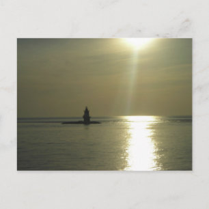 Orient Point Lighthouse Sunset 1 Postcard