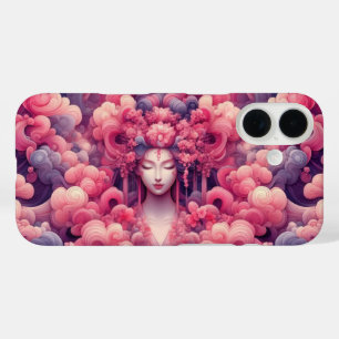 Oriental abstract dreamy Geisha pink clouds iPhone 16 Case