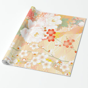 Oriental Accent Japanese Floral Soft Colours-1 Wrapping Paper