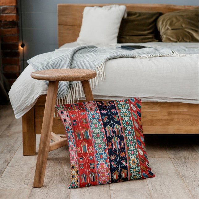 Oriental Anatolian Berry Red Turkish Kilim Rug  Cushion (Creator Uploaded)