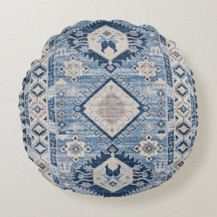 Oriental Antique Blue Kilim Rug    Round Cushion