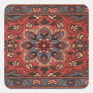 Oriental Antique Persian Turkish Carpet Floral Rug Square Sticker