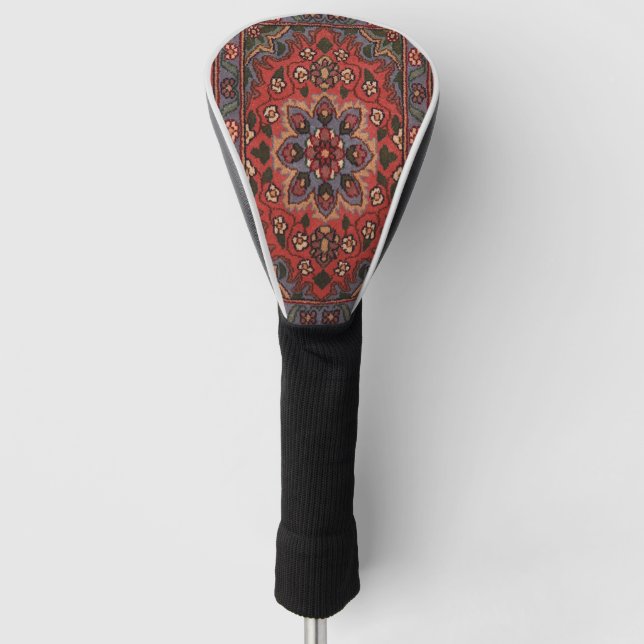 Oriental Antique Persian Turkish Floral Carpet Golf Head Cover (Front)