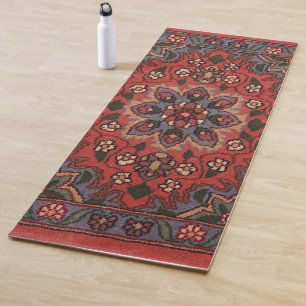 Oriental Antique Persian Turkish Floral Carpet Yoga Mat