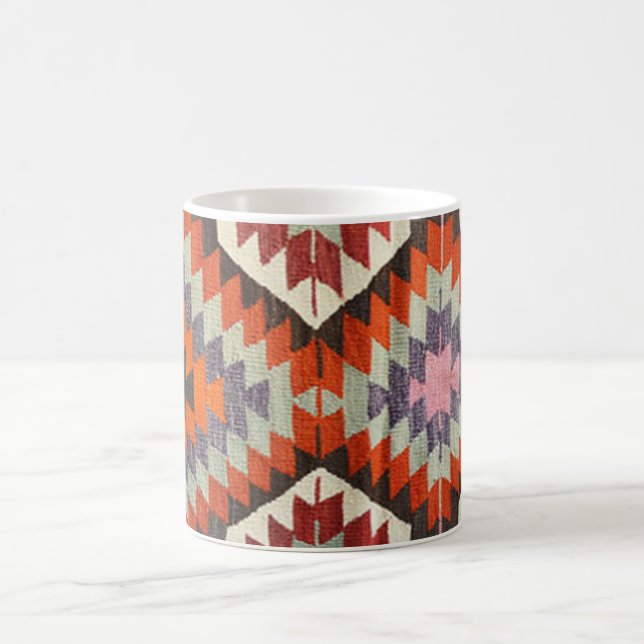 Oriental Antique Persian Turkish Kilim Carpet Coffee Mug (Center)