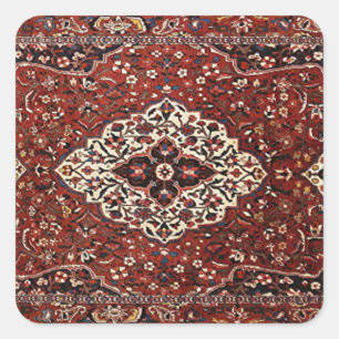 Oriental Antique Persian Turkish Rug Square Sticker