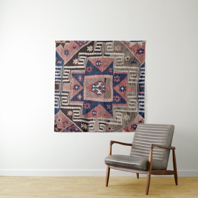 Oriental Antique Red Kilim Rug  Tapestry (In Situ)