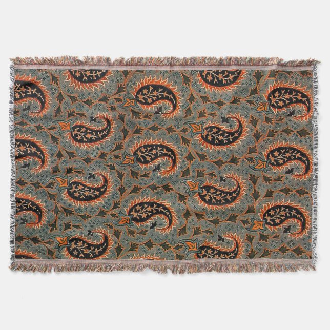 Oriental Antique Turkish Persian Carpet Rug Throw Blanket (Front)