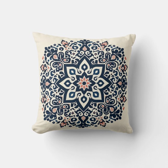 Oriental Arabesque Majestic Motifs Cushion (Front)