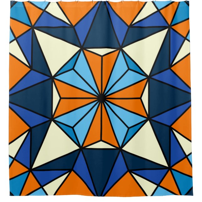Oriental Arabic Geometric Seamless Pattern Shower Curtain (Front)