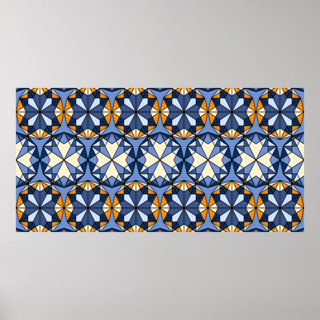 Oriental arabic ornament seamless pattern poster (Front)