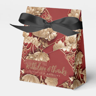 Oriental Art Deco Florals Custom Favour Box