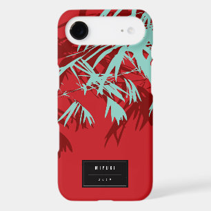 Oriental Asian Chinese Blue Bamboo Leaves Zen Case