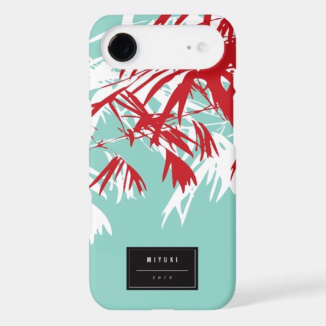 Oriental Asian Chinese Red Bamboo Leaves Zen Case (Back)