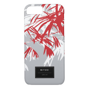 Oriental Asian Chinese Red Bamboo Leaves Zen Case