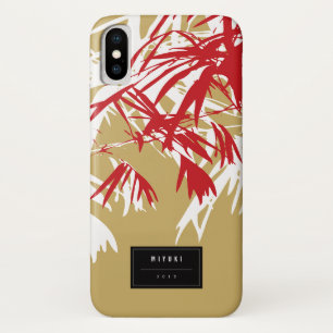 Oriental Asian Chinese Red Bamboo Leaves Zen Case