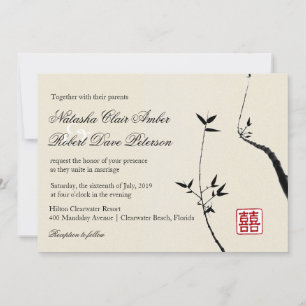 Oriental Bamboo Love/Modern Chinese Asian Wedding Invitation