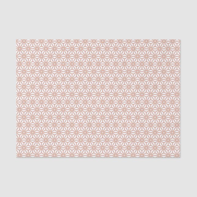 Oriental Beige Ensyucha Asanoha Japan Pattern Tissue Paper (Front)