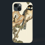 Oriental Bird Perched on Branch iPhone 13 Case<br><div class="desc">This art print displays sharp,  vivid image of an oriental bird perched on a branch. Below it there is an orange flower with a high degree of colour accuracy. This contemporary fine art print of a traditional Oriental-inspired art will add character to any wall in your house.</div>