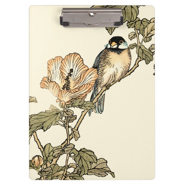 Oriental Bird Perched on Branch Clipboard (Front)