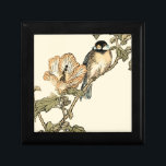 Oriental Bird Perched on Branch Gift Box<br><div class="desc">This art print displays sharp,  vivid image of an oriental bird perched on a branch. Below it there is an orange flower with a high degree of colour accuracy. This contemporary fine art print of a traditional Oriental-inspired art will add character to any wall in your house.</div>