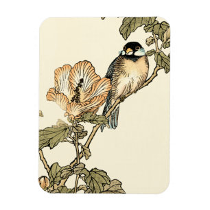 Oriental Bird Perched on Branch Magnet