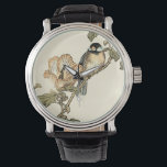 Oriental Bird Perched on Branch Watch<br><div class="desc">This art print displays sharp,  vivid image of an oriental bird perched on a branch. Below it there is an orange flower with a high degree of colour accuracy. This contemporary fine art print of a traditional Oriental-inspired art will add character to any wall in your house.</div>
