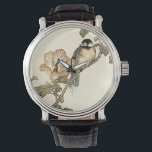 Oriental Bird Perched on Branch Watch<br><div class="desc">This art print displays sharp,  vivid image of an oriental bird perched on a branch. Below it there is an orange flower with a high degree of colour accuracy. This contemporary fine art print of a traditional Oriental-inspired art will add character to any wall in your house.</div>