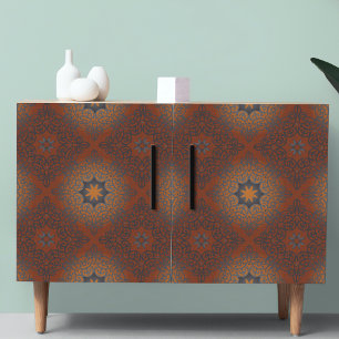 Oriental Black Brown Red Ombre Arabesque Pattern  Tissue Paper