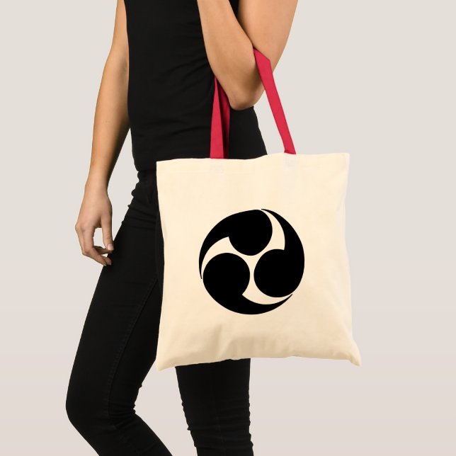 Oriental Black Kobayakawa Japan Tomoe Mon Art Tote Bag (Front (Product))