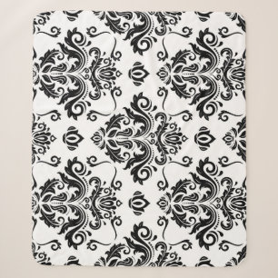 Oriental Black & White: Classic Texture Sherpa Blanket