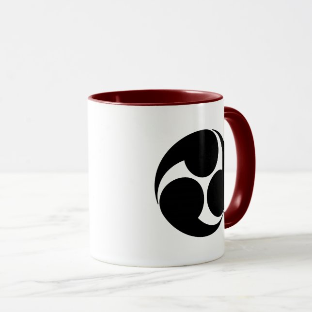 Oriental Black White Kobayakawa Japan Mon Art Mug (Front Right)