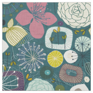 oriental blooms peacock fabric