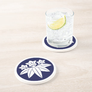 Oriental Blue Kamakura Minamoto Japan Mon Vintage Coaster