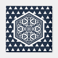 Oriental Blue Ottoman Turkish Tracery Vector Art