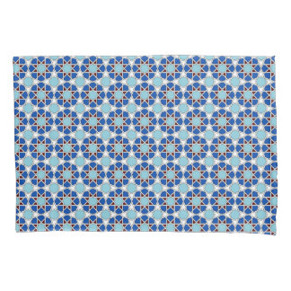 Oriental Blue White Moroccan Geometric Arabesque Pillowcase