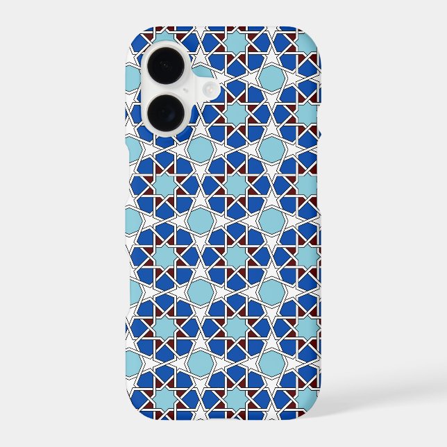 Oriental Blue White Moroccan Geometric Pattern (Back)