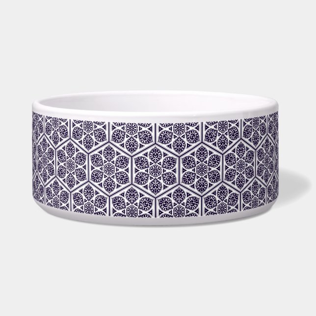Oriental Blue White Turkish Rosette Geometric Art (Front)