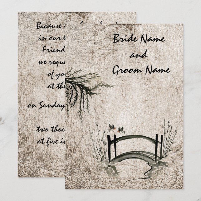 Oriental bridge Invitation (Front/Back)