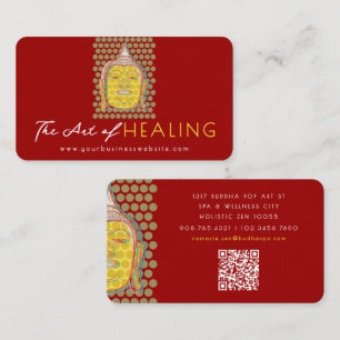 Oriental Buddha Dots Holistic Health And Wellness Business Card